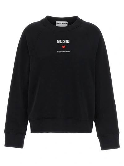 Moschino In Love We Trust Sweatshirt Black In Negro