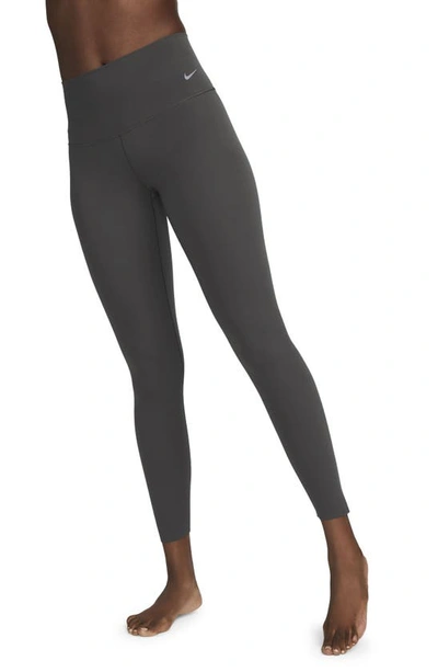 Nike Women's Zenvy Gentle-support High-waisted 7/8 Leggings In Medium Ash/ Black