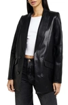 RIVER ISLAND DOUBLE BREASTED FAUX LEATHER BLAZER