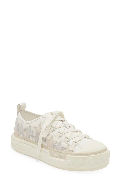 Amiri Women's Stars Low-top Leather Court Sneakers In Alabaster