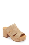 Chocolat Blu Gusto Platform Sandal In Natural Raffia