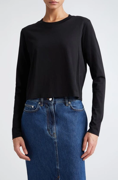 Loulou Studio Long-sleeve Cotton T-shirt In Black