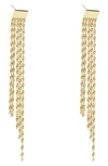 Argento Vivo Cubic Zirconia Singapore Chain Earrings In Gold