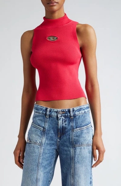 Diesel M-onervax-top Logo Tank Top In Fuchsia