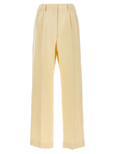 Blazé Milano Fox Pleated Front Trousers With Side Pockets In White