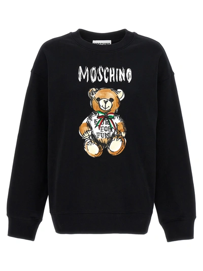 Moschino Teddy Bear Sweatshirt In Negro