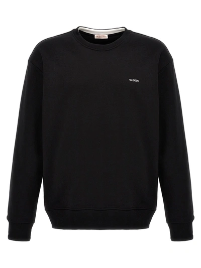 Valentino Logo-print Cotton Sweatshirt In Black