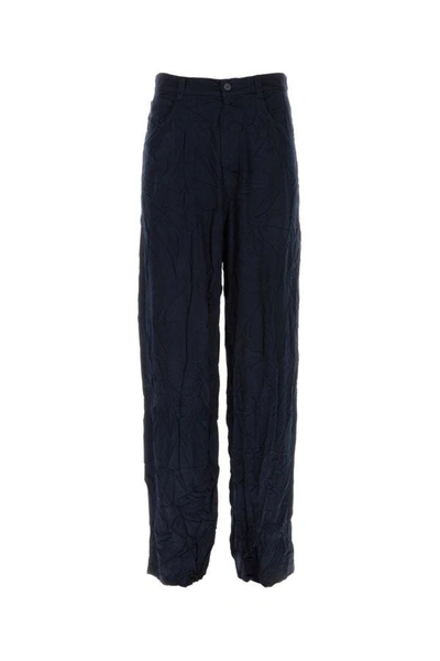 BALENCIAGA BALENCIAGA MEN DARK BUE SATIN 5 POCKET PANT