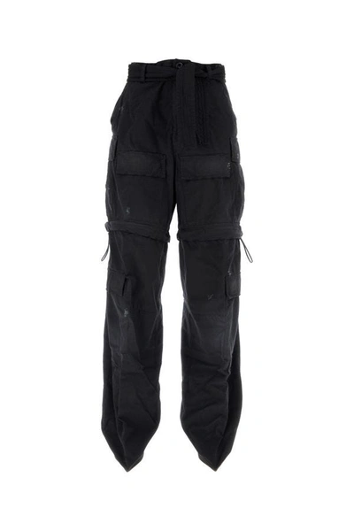 BALENCIAGA BALENCIAGA WOMEN BLACK COTTON KNIFE CARGO PANTABOOTS