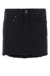 BALENCIAGA BALENCIAGA WOMAN BLACK DENIM MINI SKIRT