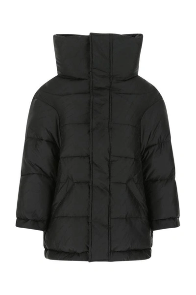 Balenciaga Padded Hooded Jacket In Black