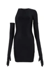 Balenciaga Women's Stretch Nylon Mini Dress In Black