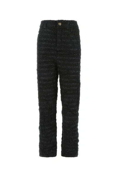 Balenciaga Woman Black Tweed Wide-leg Pant