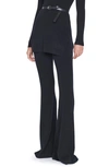 Frame Women's Rib-knit Cashmere-blend Flare Pants In Noir