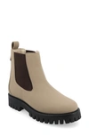 Journee Collection Medium And Wide Width Womens Alara Chelsea Pull On Bootie In Taupe