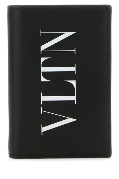 Valentino Garavani Man Black Leather Vltn Card Holder