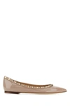 VALENTINO GARAVANI VALENTINO GARAVANI WOMAN LIGHT PINK LEATHER ROCKSTUD BALLERINAS