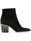 SERGIO ROSSI STUDDED HEEL ANKLE BOOTS,A79080MAF30812188184