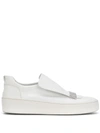 Sergio Rossi 20mm Leather Slip On Sneakers In White