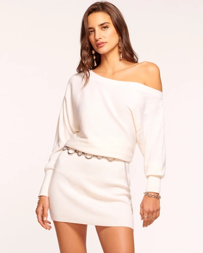 Ramy Brook Anna Off-the-shoulder Sweater Dress In Ivory