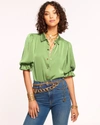 Ramy Brook Dina Button Down Bodysuit In Spruce