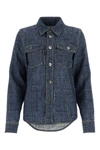 Bottega Veneta Blue Silk And Viscose Denim Printed Shirt In Blue