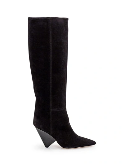 Isabel Marant Lakita Pointed Toe High Boots In Black