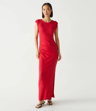 Michael Stars Calliope Power Shoulder Maxi Dress In Toffee