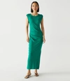 Michael Stars Calliope Power Shoulder Maxi Dress In Kelly