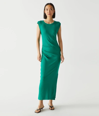 Michael Stars Calliope Power Shoulder Maxi Dress In Kelly