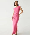 Michael Stars Calliope Power Shoulder Maxi Dress In Flamingo
