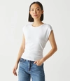 Michael Stars Joni Power Shoulder Tee In White