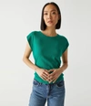 Michael Stars Joni Power Shoulder Tee In Smoothie