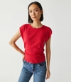 Michael Stars Joni Power Shoulder Tee In Tamale