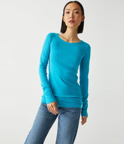 Michael Stars Legacy Supima Tee With Raw Edge In Berrywood