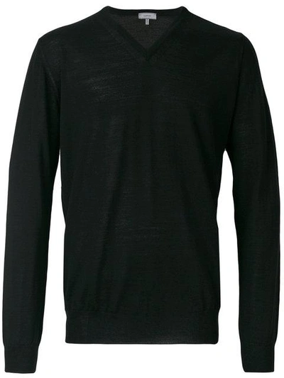 Lanvin Lightweight V-neck Sweater In Black