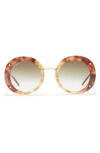 Ferragamo Salvatore  52mm Gancio Round Sunglasses In Tortoise Gradient