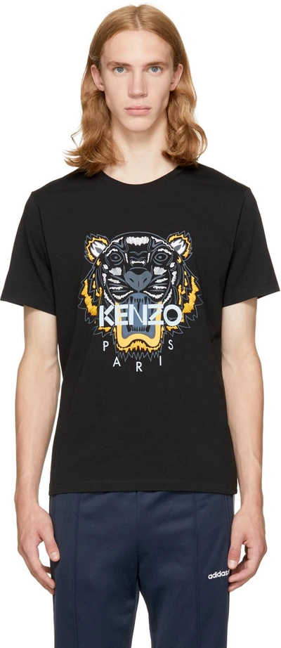 Kenzo T-shirt Mit "tiger"-stickerei In Black