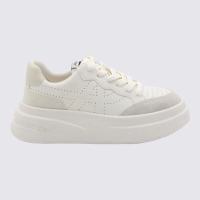 Ash White And Talc Leather Trainers In White/talc