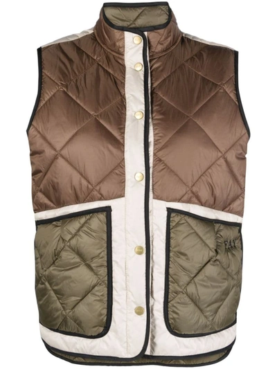 Fay Quilted Down Vest In Green