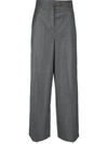 Fendi Wide Leg Wool Pants In Grey