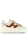 Hogan Sneakers  H-stripes Brownwhite In Off White