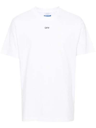 Off-white Logo-print Cotton T-shirt In White Black