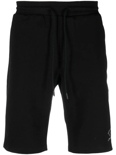 Paul & Shark Logo-print Track Shorts In Black