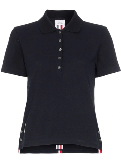 Thom Browne Classic Polo Shirt In Navy