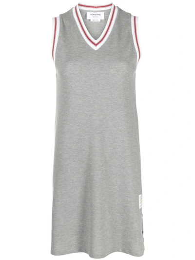 Thom Browne Cotton Pique Tennis Dress In Grey