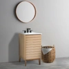 Jonathan Y Calandre 19 In. W X 18 In. D X 33 In. H Thin Linear Slat Modern Farmhouse 2-shelf Bath Vanity Cabine