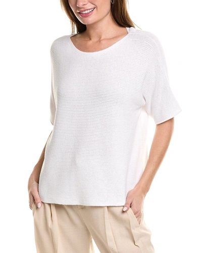 Eileen Fisher Bateau Neck Pullover In White