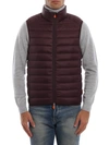 Save The Duck Puffer Vest In Burgundy In White
