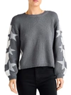 SPLENDID COMING AND GOING WOMENS RIBBED KNIT PRINTED CREWNECK SWEATER